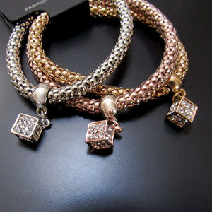 FINAL PRICE 3 Pave Gold Silver Rose Gold Bracelets